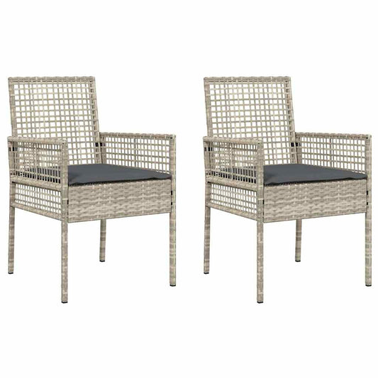 Gartenstuhl 2 pcs Hellgrau 53 x 60 x 85 cm Poly-Rattan