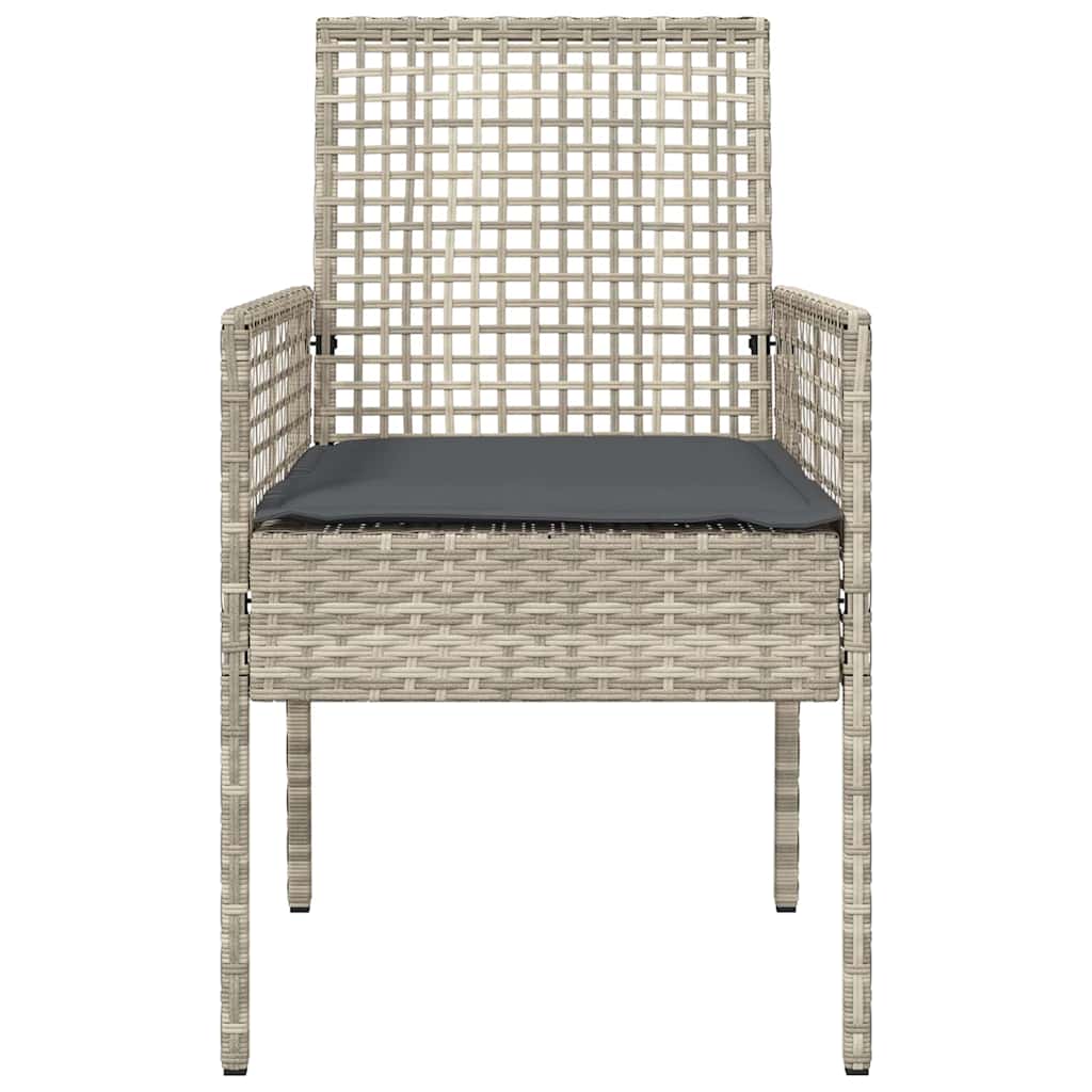 Gartenstuhl 2 pcs Hellgrau 53 x 60 x 85 cm Poly-Rattan