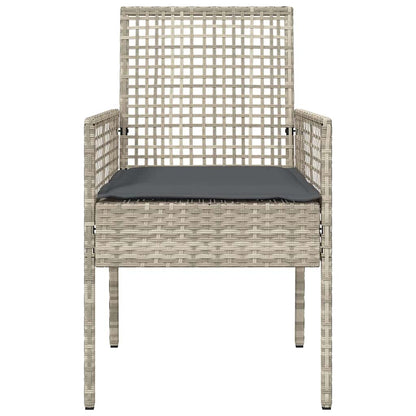 Gartenstuhl 2 pcs Hellgrau 53 x 60 x 85 cm Poly-Rattan