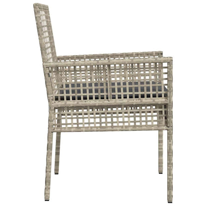 Gartenstuhl 2 pcs Hellgrau 53 x 60 x 85 cm Poly-Rattan