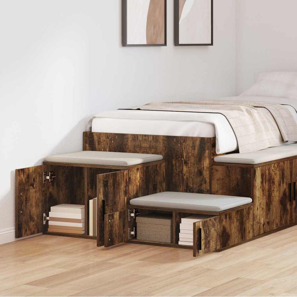 Badschrank Räuchereiche 127 x 41 x 40 cm Holzwerkstoff