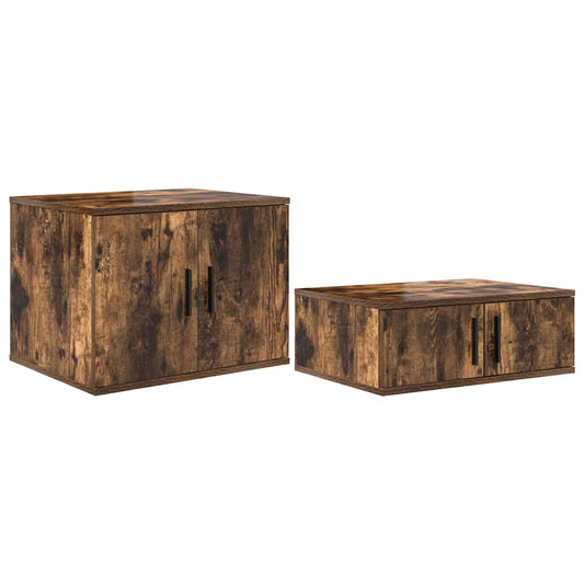 Badschrank Räuchereiche 127 x 41 x 40 cm Holzwerkstoff