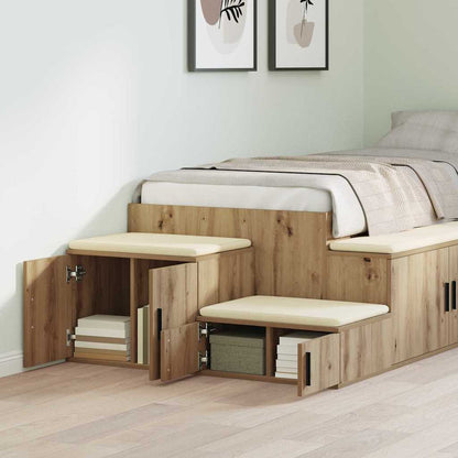 Badschrank Eiche handwerklich 127 x 41 x 40 cm Holzwerkstoff