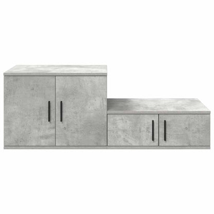 Badschrank Betongrau 118 x 41 x 40 cm Holzwerkstoff