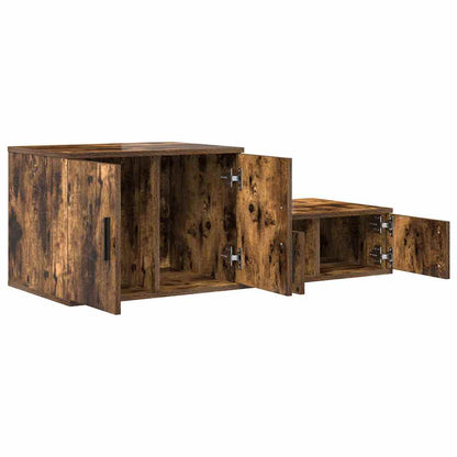 Badschrank Räuchereiche 118 x 41 x 40 cm Holzwerkstoff