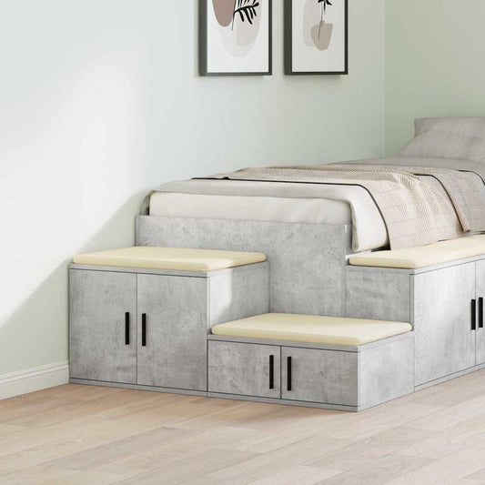 Badschrank Betongrau 103 x 41 x 40 cm Holzwerkstoff