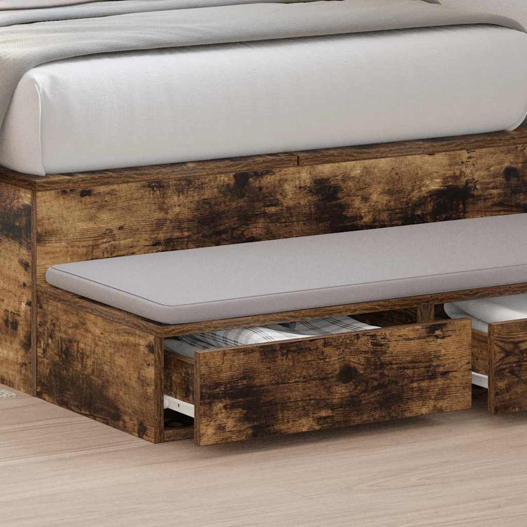 Bettschubladen Räuchereiche 100 x 36.5 x 16.5 cm Holzwerkstoff