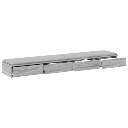 Bettschubladen Grau Sonoma 200 x 36.5 x 16.5 cm Holzwerkstoff