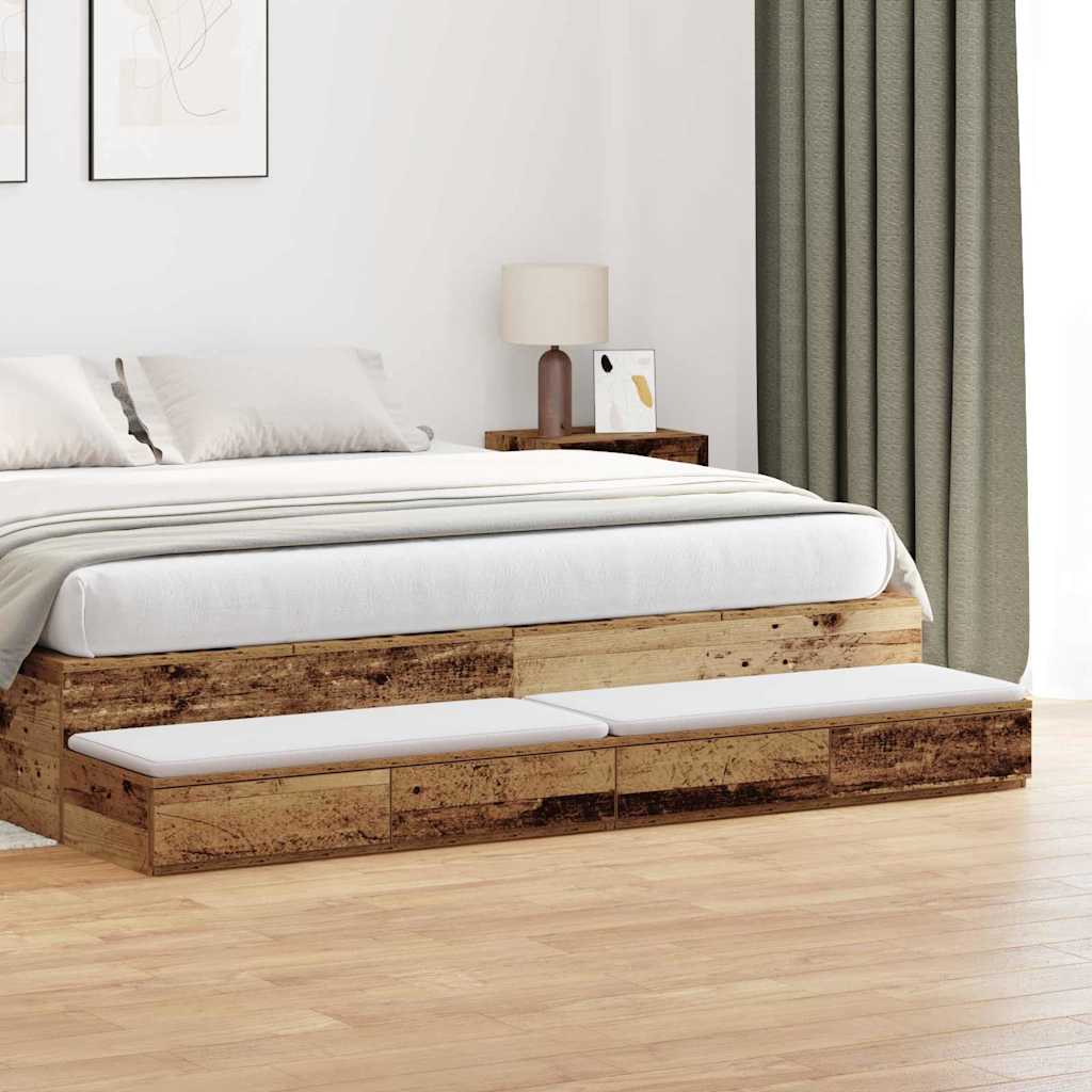 Bettschubladen Altholz 200 x 36.5 x 16.5 cm Holzwerkstoff