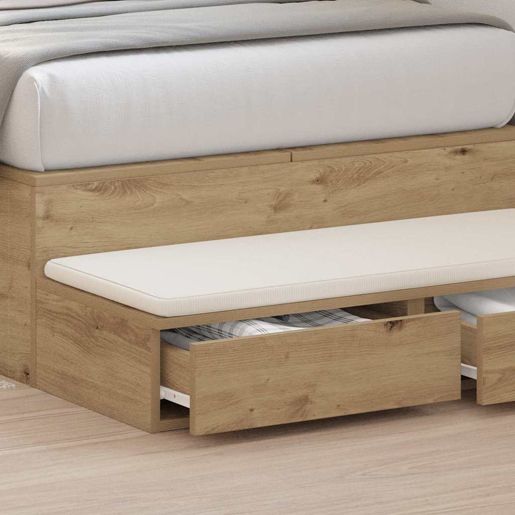 Bettschubladen Eiche handwerklich 80 x 36.5 x 16.5 cm