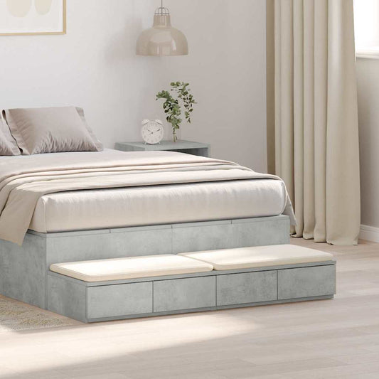 Bettschubladen Betongrau 120 x 36.5 x 16.5 cm Holzwerkstoff