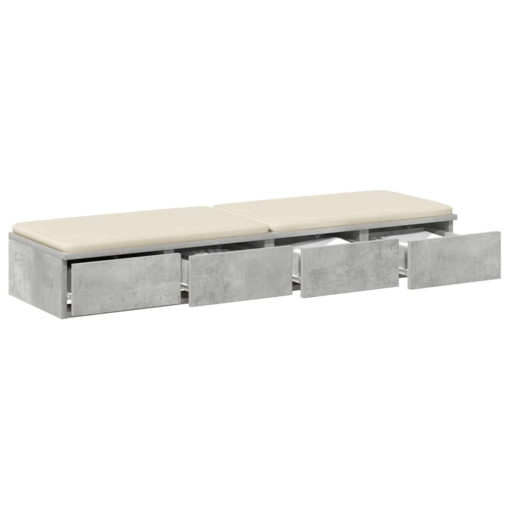 Bettschubladen Betongrau 120 x 36.5 x 16.5 cm Holzwerkstoff