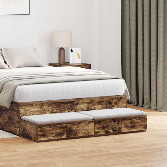 Bettschubladen Räuchereiche 120 x 36.5 x 16.5 cm Holzwerkstoff