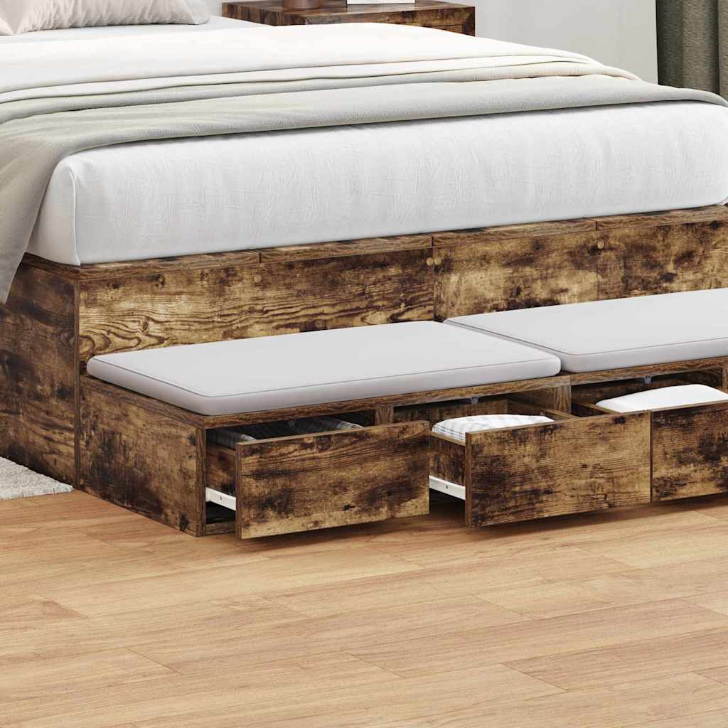 Bettschubladen Räuchereiche 120 x 36.5 x 16.5 cm Holzwerkstoff