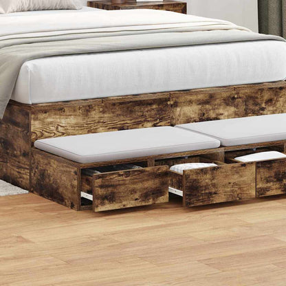 Bettschubladen Räuchereiche 120 x 36.5 x 16.5 cm Holzwerkstoff