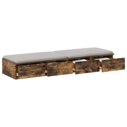 Bettschubladen Räuchereiche 120 x 36.5 x 16.5 cm Holzwerkstoff