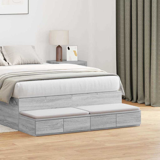 Bettschubladen Grau Sonoma 120 x 36.5 x 16.5 cm Holzwerkstoff