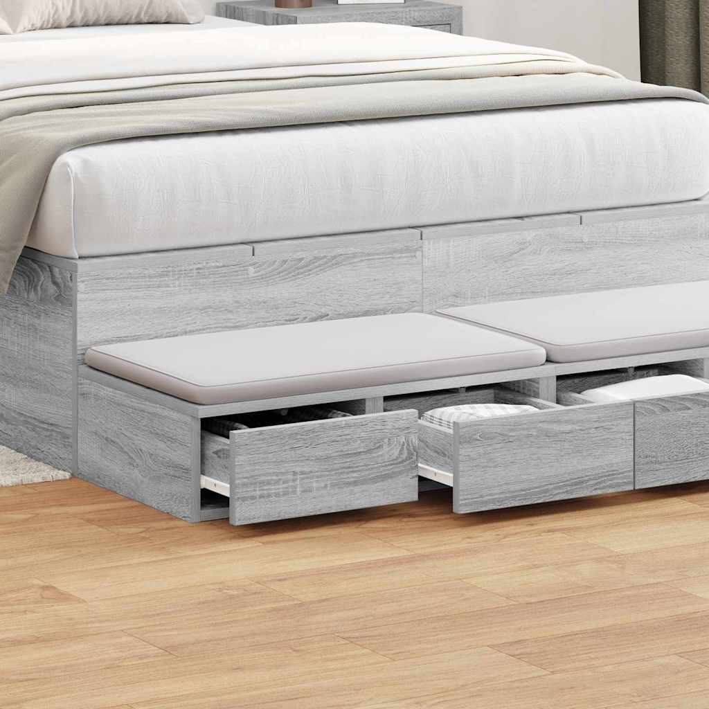 Bettschubladen Grau Sonoma 120 x 36.5 x 16.5 cm Holzwerkstoff