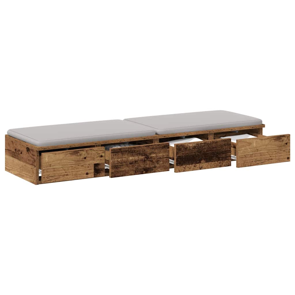Bettschubladen Altholz 120 x 36.5 x 16.5 cm Holzwerkstoff