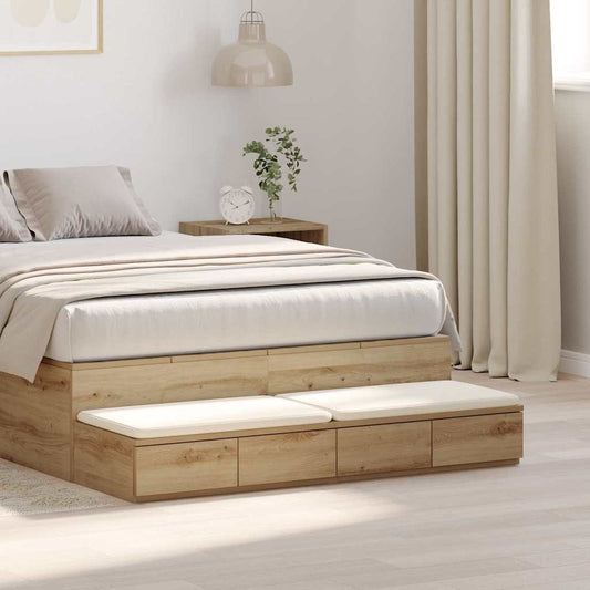 Bettschubladen Eiche handwerklich 120 x 36.5 x 16.5 cm