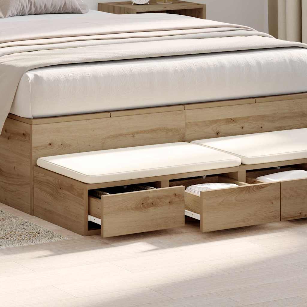 Bettschubladen Eiche handwerklich 120 x 36.5 x 16.5 cm