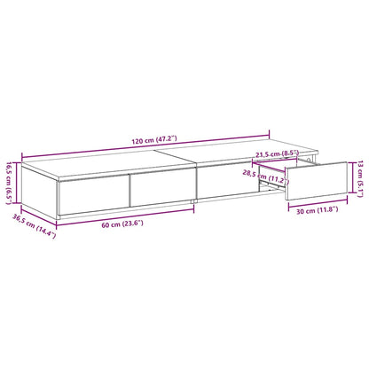 Bettschubladen Eiche handwerklich 120 x 36.5 x 16.5 cm
