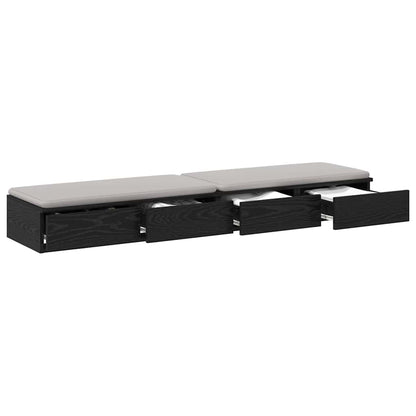 Bettschubladen Schwarze Eiche 140 x 36.5 x 16.5 cm
