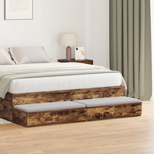 Bettschubladen Räuchereiche 140 x 36.5 x 16.5 cm Holzwerkstoff