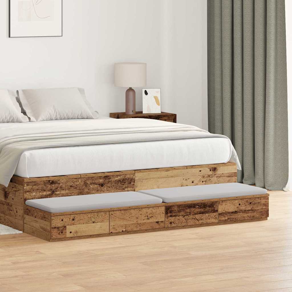 Bettschubladen Altholz 140 x 36.5 x 16.5 cm Holzwerkstoff