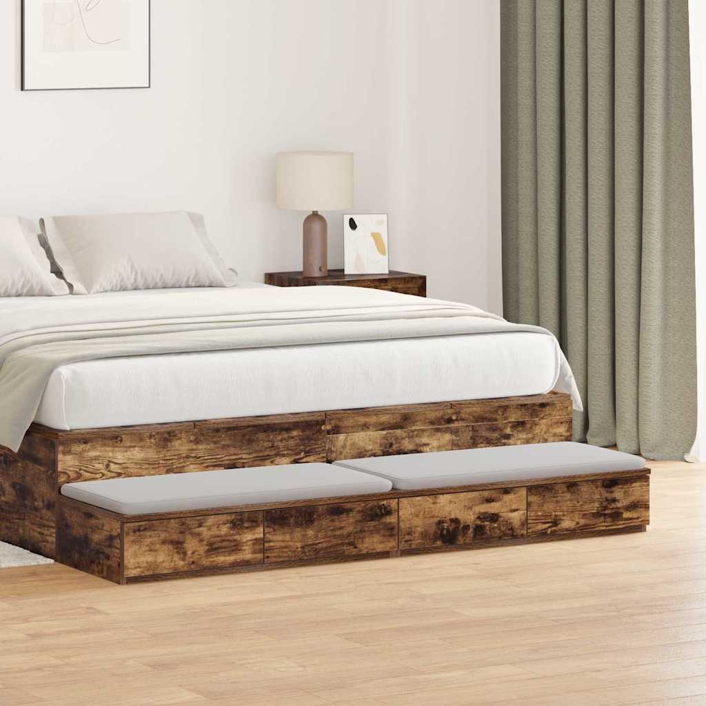 Bettschubladen Räuchereiche 150 x 36.5 x 16.5 cm Holzwerkstoff