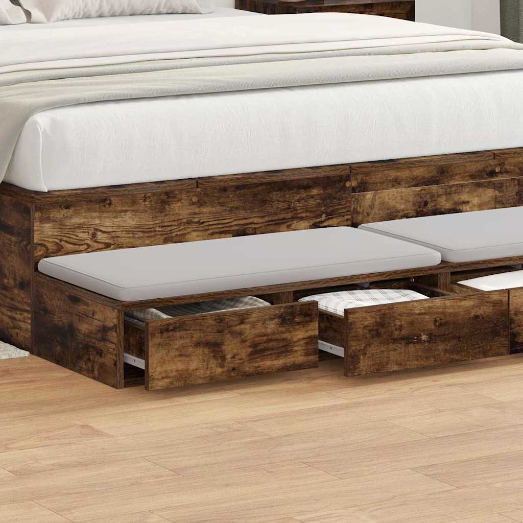 Bettschubladen Räuchereiche 150 x 36.5 x 16.5 cm Holzwerkstoff