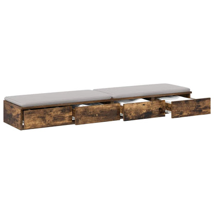 Bettschubladen Räuchereiche 150 x 36.5 x 16.5 cm Holzwerkstoff