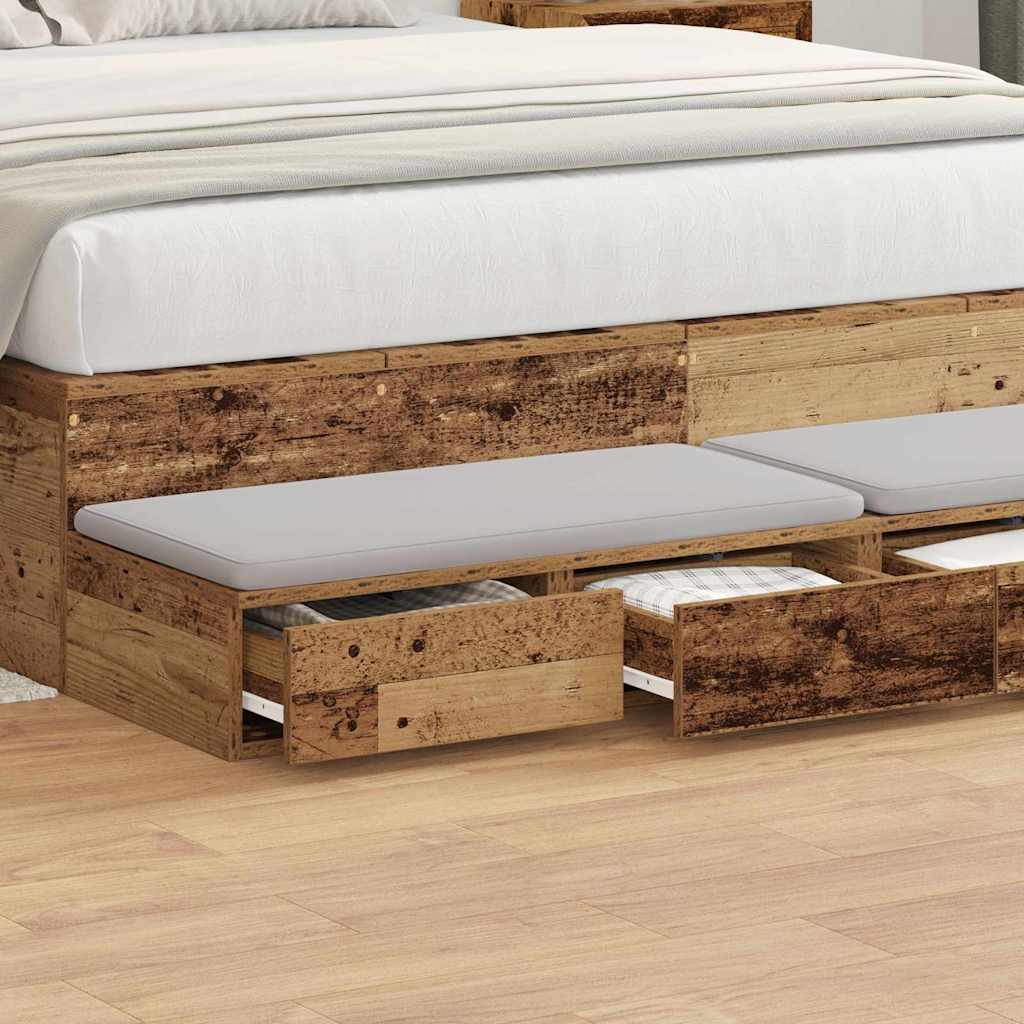 Bettschubladen Altholz 150 x 36.5 x 16.5 cm Holzwerkstoff