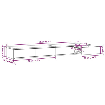 Bettschubladen Eiche handwerklich 150 x 36.5 x 16.5 cm