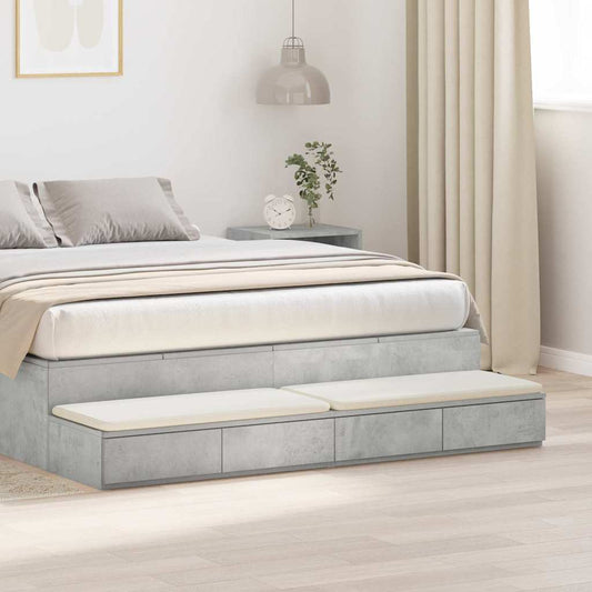 Bettschubladen Betongrau 160 x 36.5 x 16.5 cm Holzwerkstoff