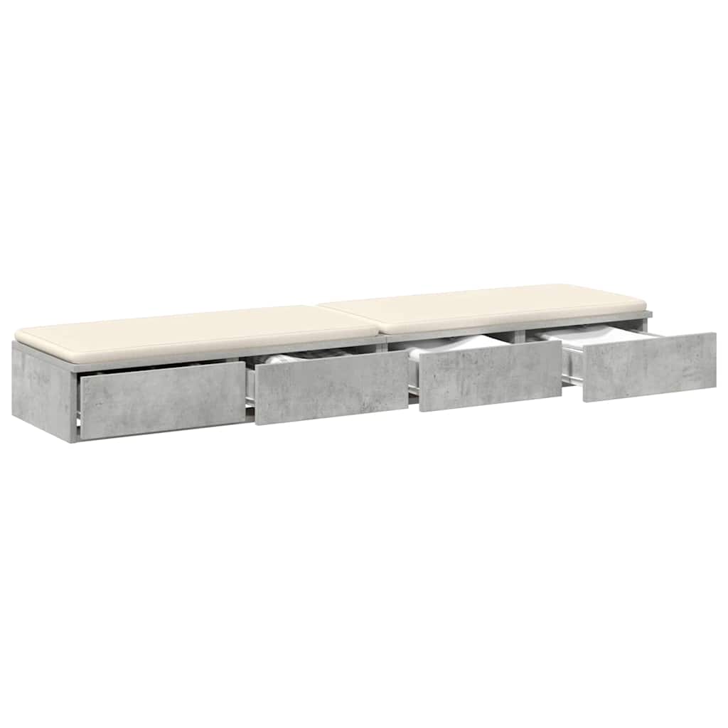 Bettschubladen Betongrau 160 x 36.5 x 16.5 cm Holzwerkstoff