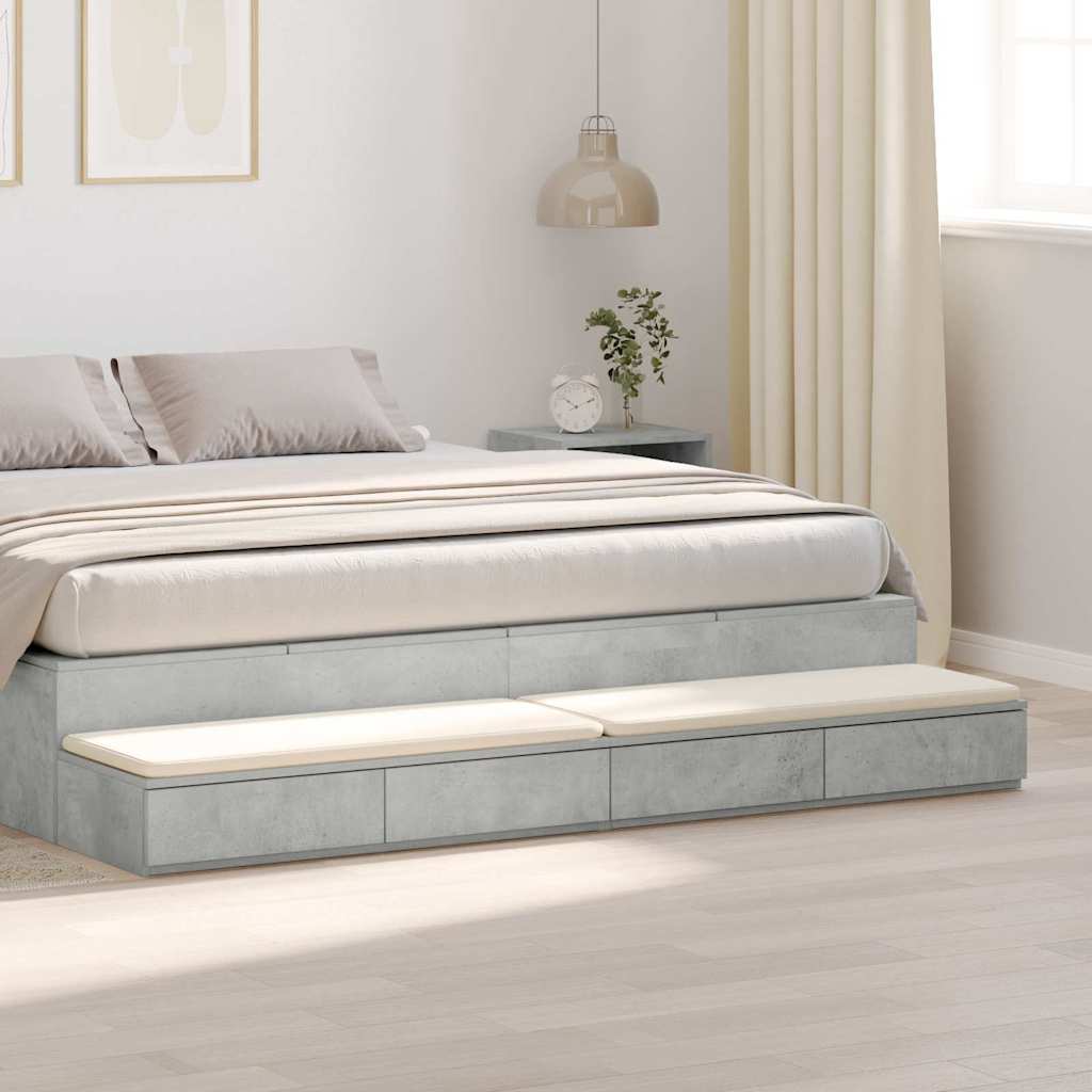 Bettschubladen Betongrau 180 x 36.5 x 16.5 cm Holzwerkstoff