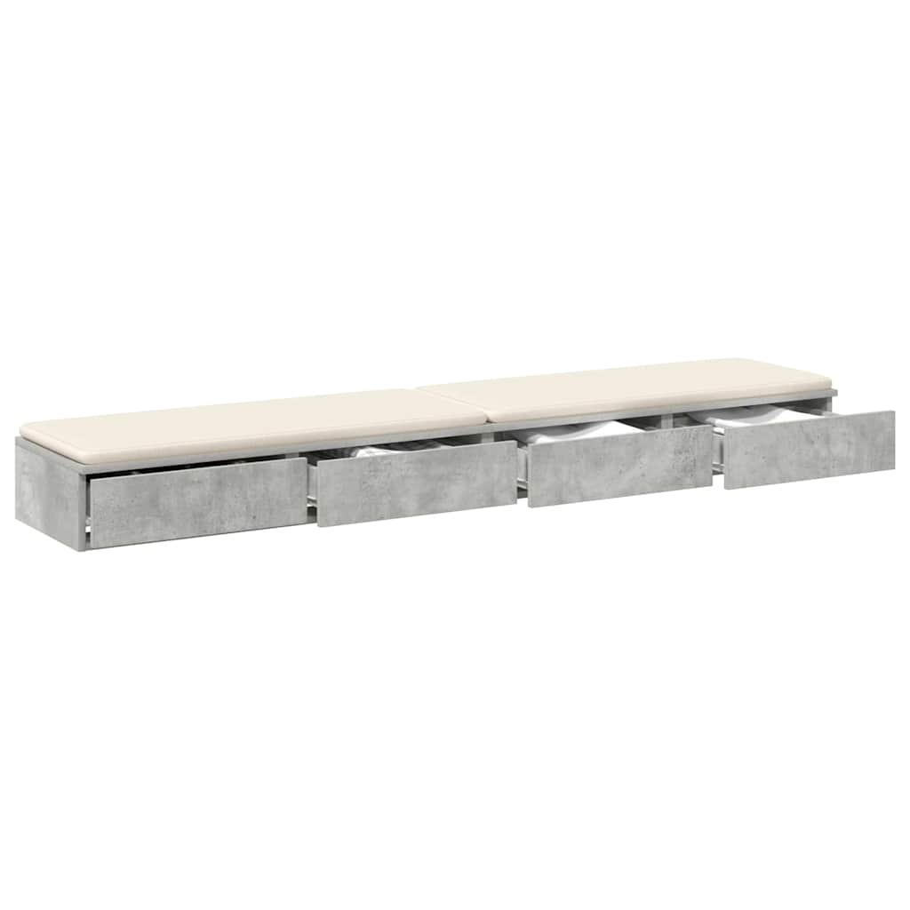 Bettschubladen Betongrau 180 x 36.5 x 16.5 cm Holzwerkstoff
