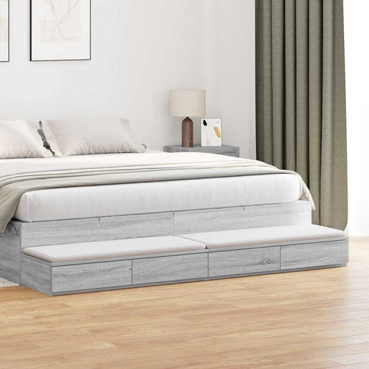 Bettschubladen Grau Sonoma 180 x 36.5 x 16.5 cm Holzwerkstoff