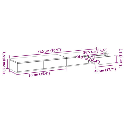 Bettschubladen Altholz 180 x 36.5 x 16.5 cm Holzwerkstoff