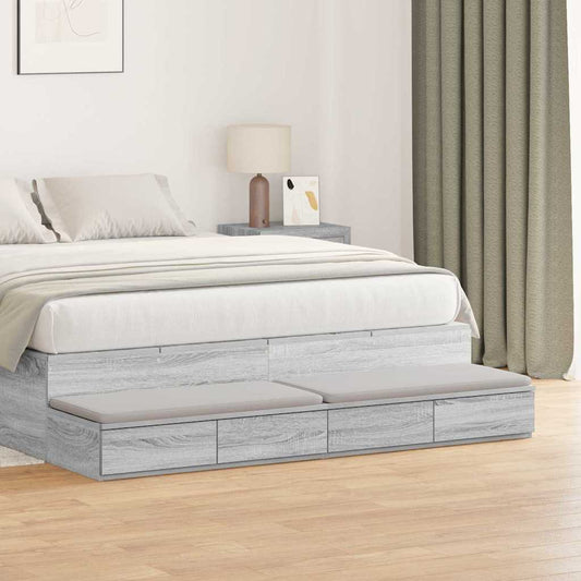 Bettschubladen Grau Sonoma 135 x 36.5 x 16.5 cm Holzwerkstoff