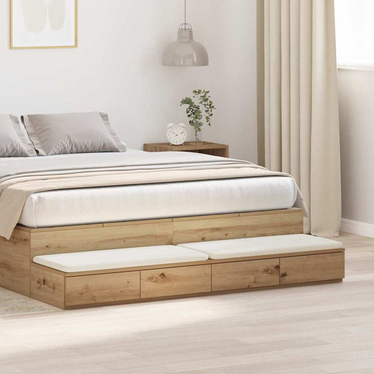 Bettschubladen Eiche handwerklich 135 x 36.5 x 16.5 cm