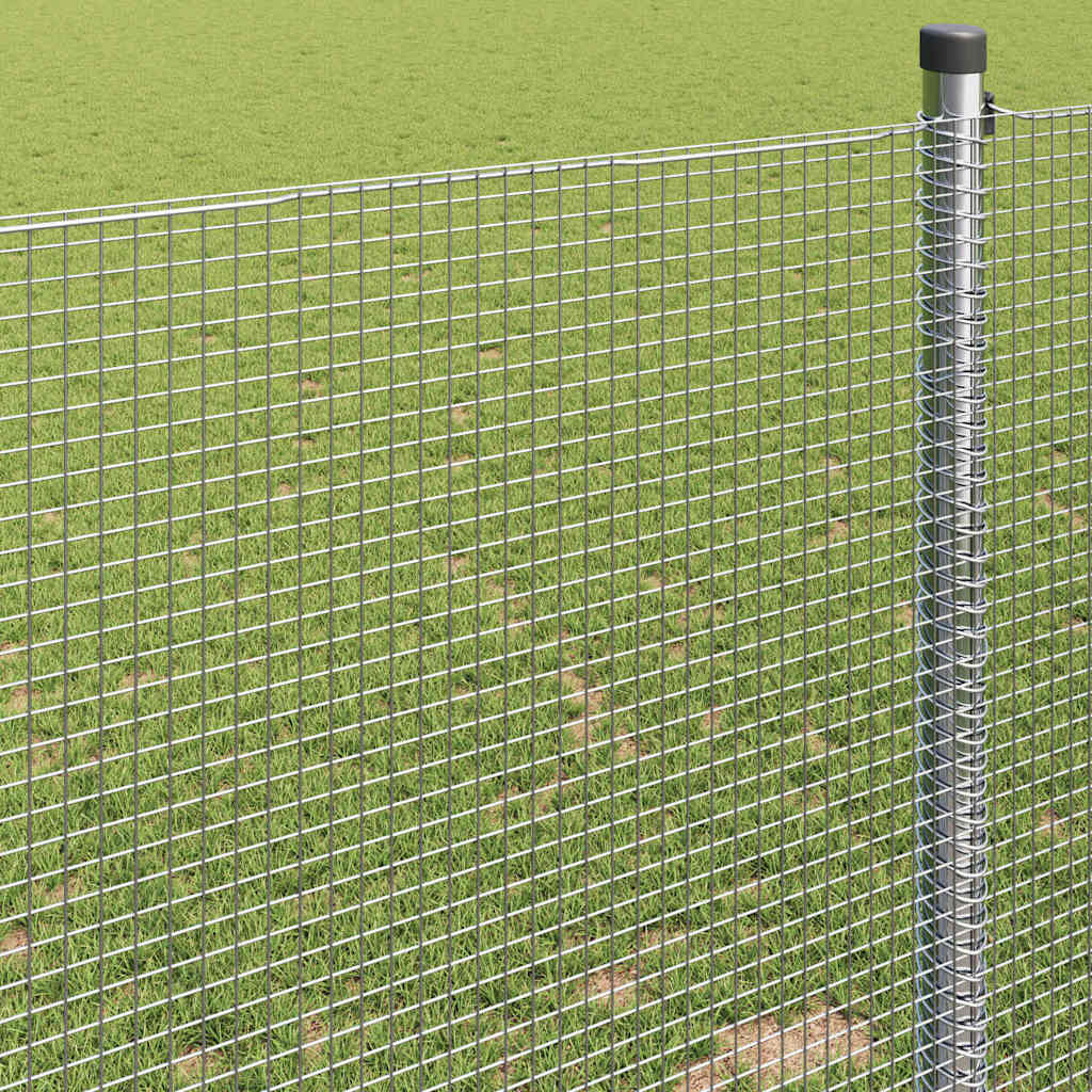 Geschweißter Drahtzaun Silber 1,2 x 25 m Stahl