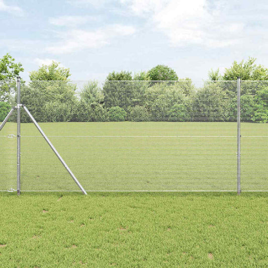 Geschweißter Drahtzaun Silber 1.2 x 25 m Stahl