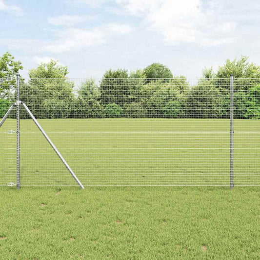 Geschweißter Drahtzaun Silber 1.4 x 25 m Stahl