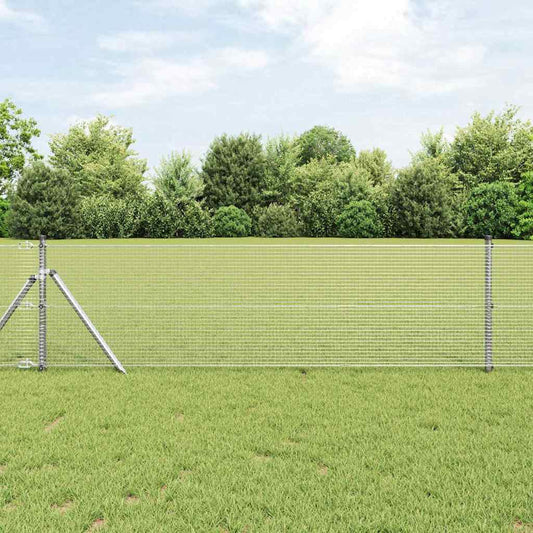 Geschweißter Drahtzaun Silber 0,5 x 50 m Stahl