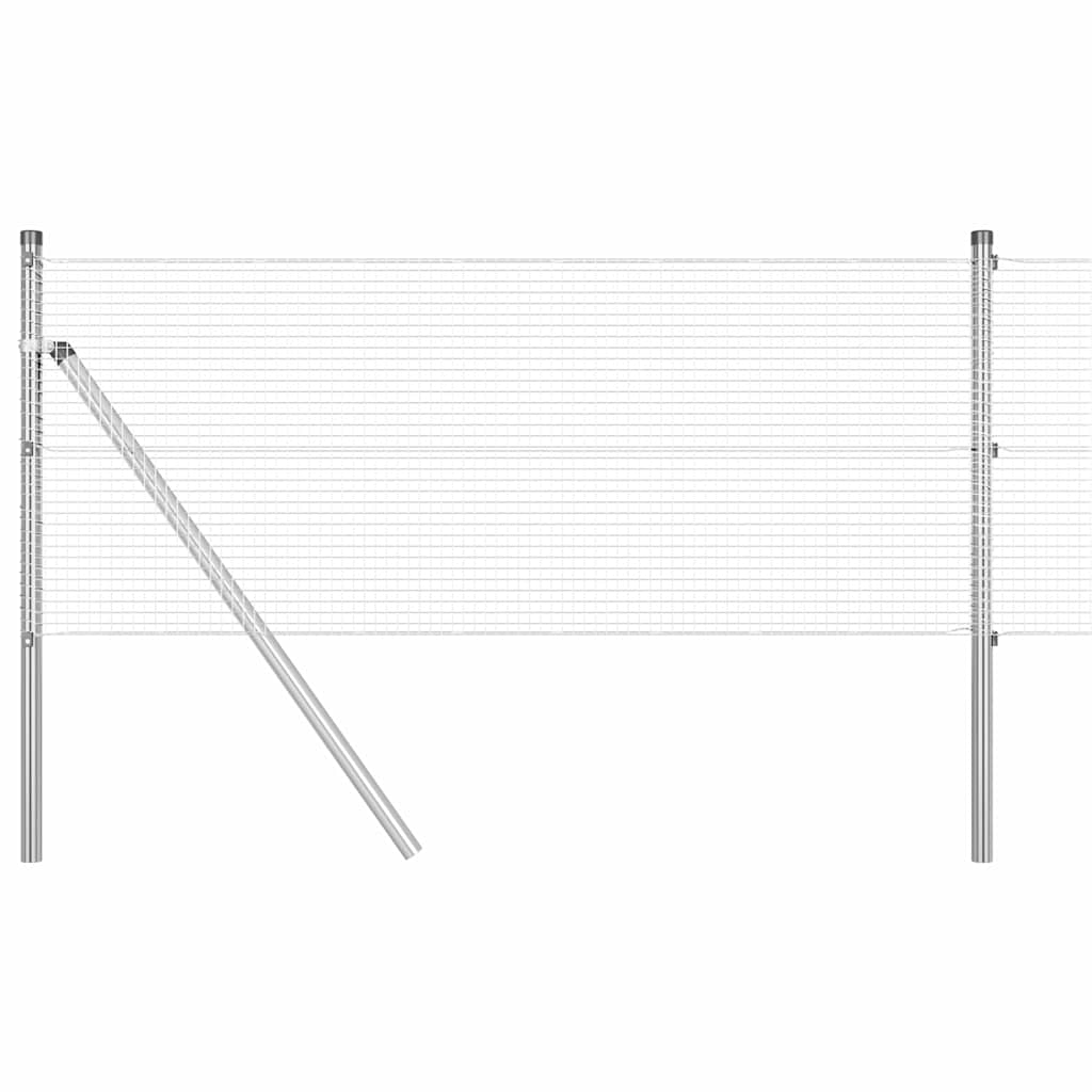 Geschweißter Drahtzaun Silber 0,5 x 50 m Stahl