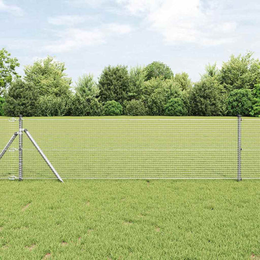 Geschweißter Drahtzaun Silber 0,5 x 100 m Stahl