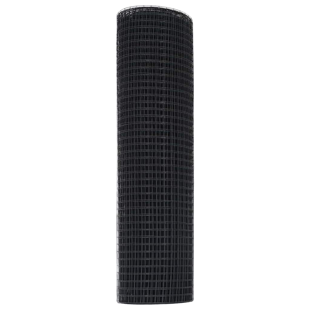 Geschweißter Drahtzaun Grau 0,6 x 10 m Stahl