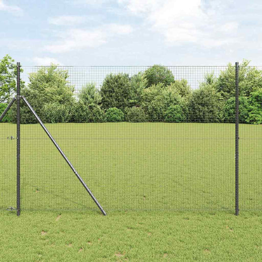 Geschweißter Drahtzaun Grau 1.6 x 25 m Stahl